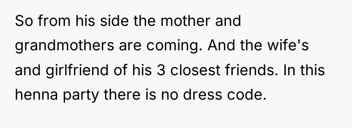 So from his side the mother and grandmothers are coming....