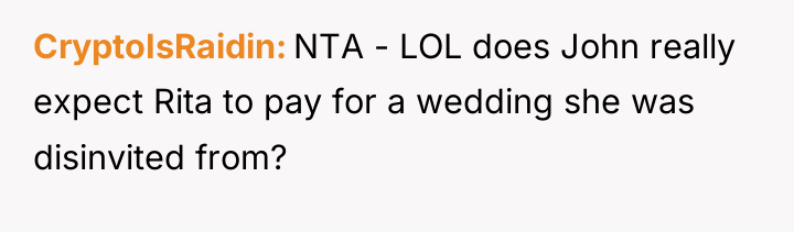 CryptoIsRaidin NTA - LOL does John really expect Rita to...