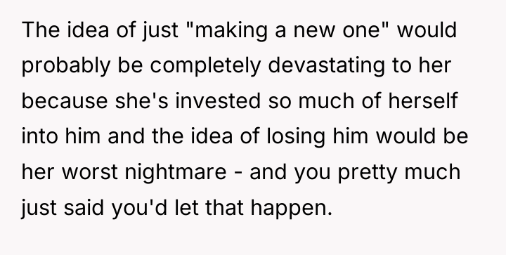 The idea of just "making a new one" would probably...
