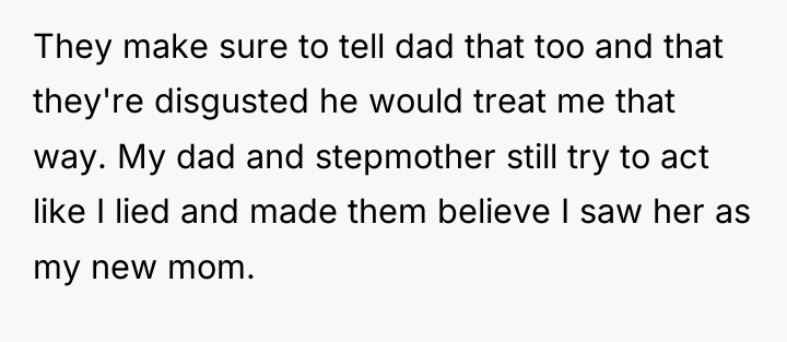 They make sure to tell dad that too and that...