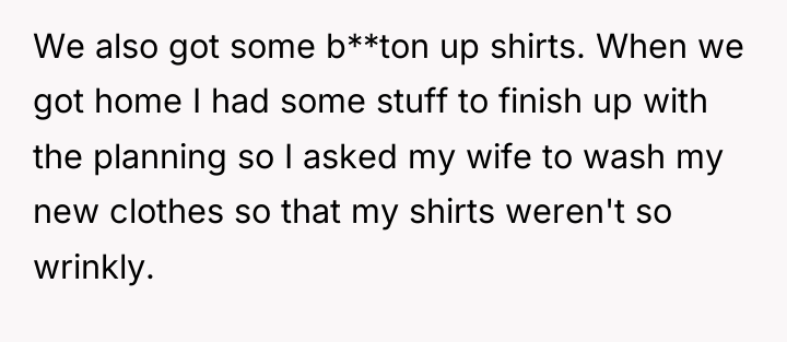 We also got some b**ton up shirts. When we got...