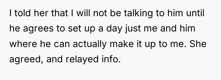 I told her that I will not be talking to...