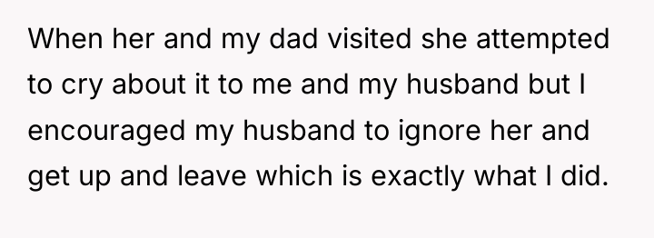 When her and my dad visited she attempted to cry...