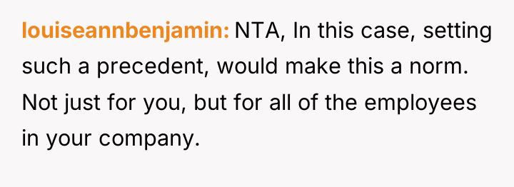 louiseannbenjamin NTA, In this case, setting such a precedent, would...