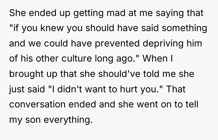 She ended up getting mad at me saying that "if...