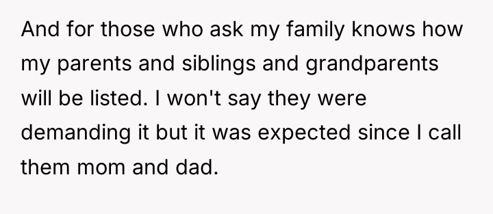 And for those who ask my family knows how my...