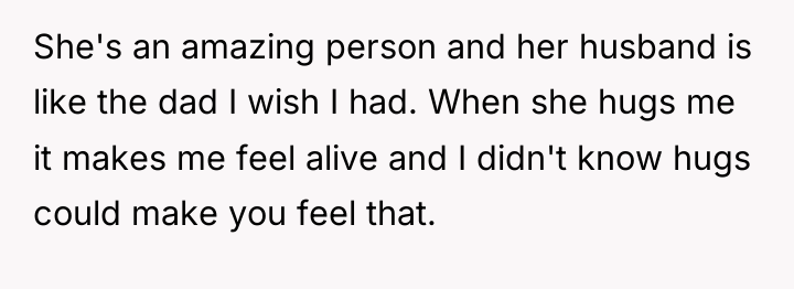 She's an amazing person and her husband is like the...