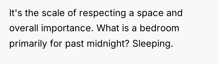It's the scale of respecting a space and overall importance....