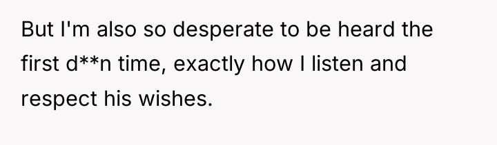 But I'm also so desperate to be heard the first...