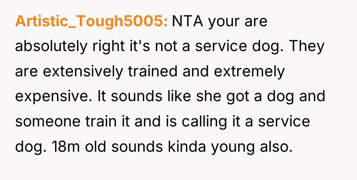 Artistic_Tough5005 NTA your are absolutely right it's not a service...