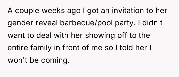 A couple weeks ago I got an invitation to her...