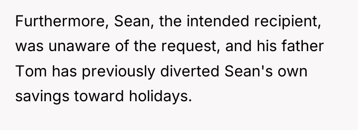 Furthermore, Sean, the intended recipient, was unaware of the request,...