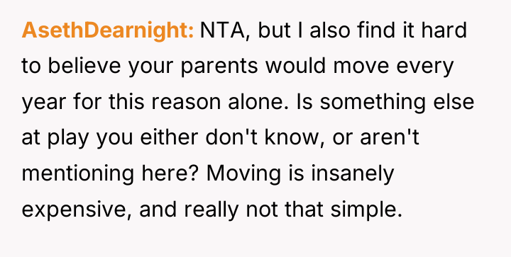 AsethDearnight NTA, but I also find it hard to believe...