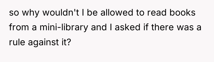 so why wouldn't I be allowed to read books from...