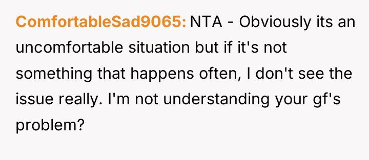 ComfortableSad9065 NTA - Obviously its an uncomfortable situation but if...