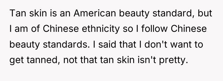 Tan skin is an American beauty standard, but I am...