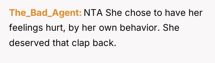 The_Bad_Agent NTA She chose to have her feelings hurt, by...