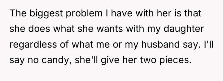 The biggest problem I have with her is that she...