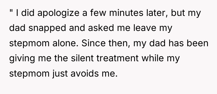 " I did apologize a few minutes later, but my...