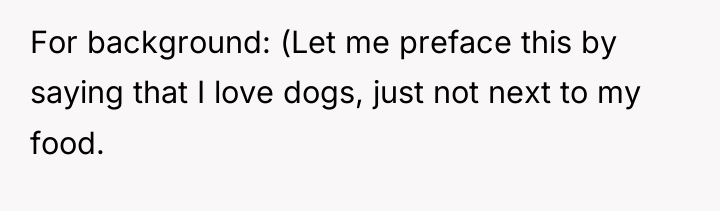 For background: (Let me preface this by saying that I...