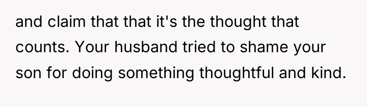 and claim that that it's the thought that counts. Your...
