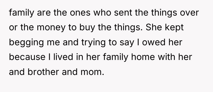 family are the ones who sent the things over or...