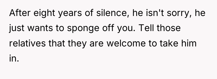 After eight years of silence, he isn't sorry, he just...