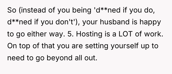 So (instead of you being 'd**ned if you do, d**ned...