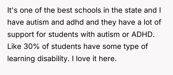It's one of the best schools in the state and...