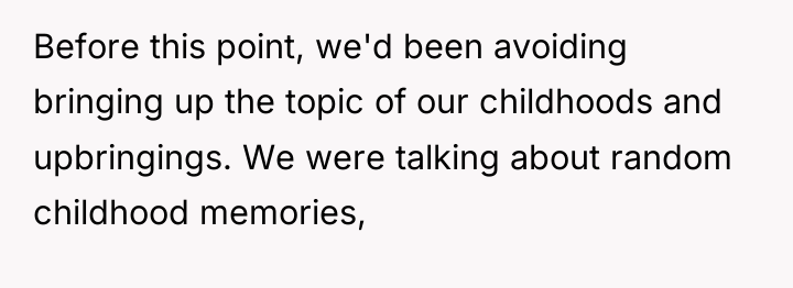 Before this point, we'd been avoiding bringing up the topic...