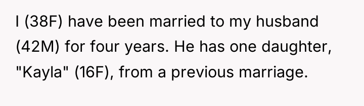 I (38F) have been married to my husband (42M) for...