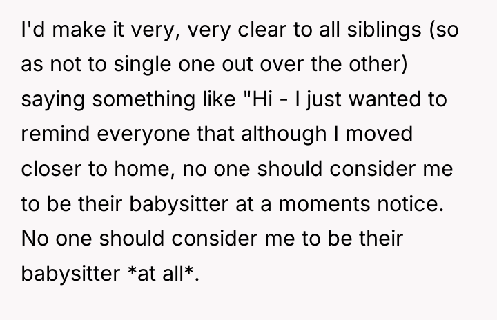 I'd make it very, very clear to all siblings (so...