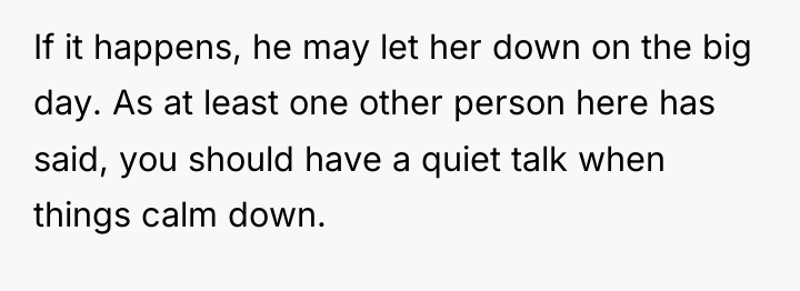 If it happens, he may let her down on the...