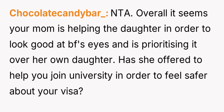 Chocolatecandybar_ NTA. Overall it seems your mom is helping the...