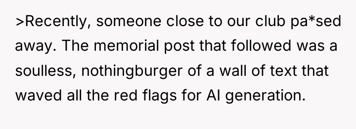 >Recently, someone close to our club pa*sed away. The memorial...
