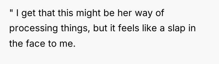 " I get that this might be her way of...