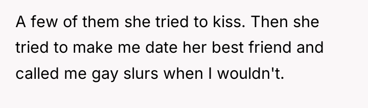 A few of them she tried to kiss. Then she...