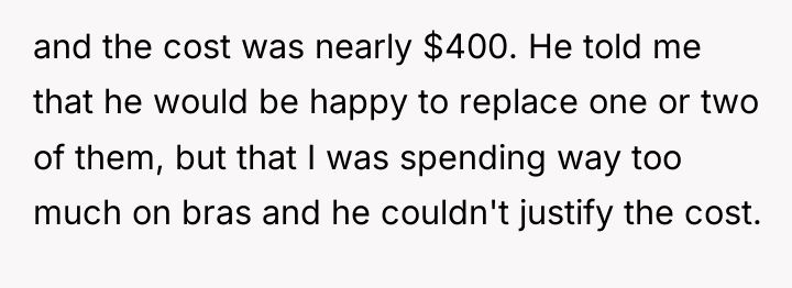 and the cost was nearly $400. He told me that...