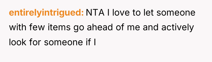 entirelyintrigued NTA I love to let someone with few items...