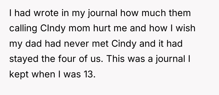 I had wrote in my journal how much them calling...