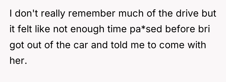 I don't really remember much of the drive but it...