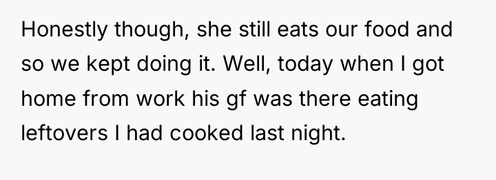 Honestly though, she still eats our food and so we...