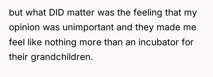 but what DID matter was the feeling that my opinion...