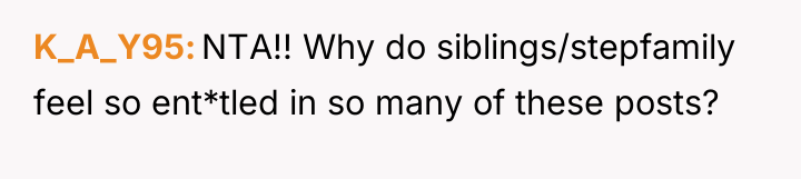K_A_Y95 NTA!! Why do siblings/stepfamily feel so ent*tled in so...