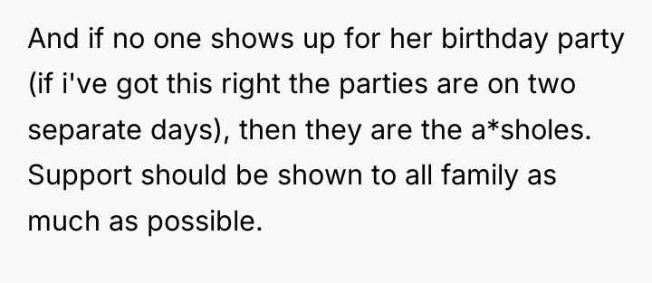 And if no one shows up for her birthday party...