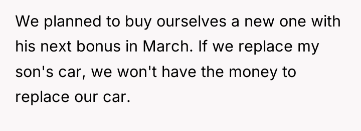 We planned to buy ourselves a new one with his...