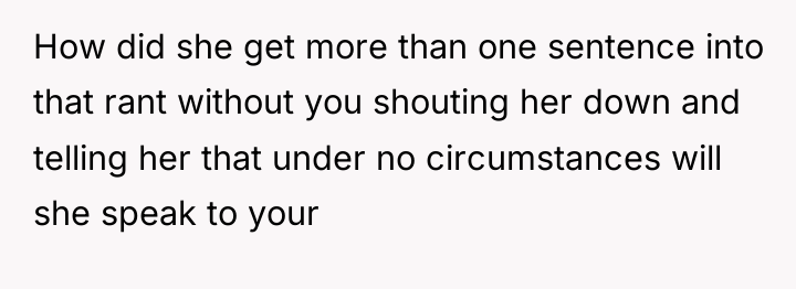 How did she get more than one sentence into that...