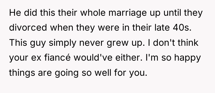 He did this their whole marriage up until they divorced...
