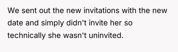We sent out the new invitations with the new date...
