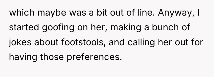 which maybe was a bit out of line. Anyway, I...